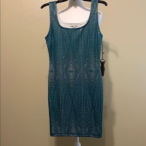 Haute Monde Green Bodycon Dress Size Large  NWT